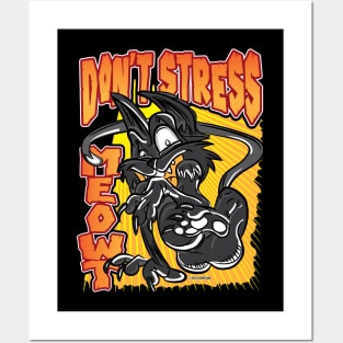 Don't Stress Meowt Black Cat by eShirtLabs Posters and Art